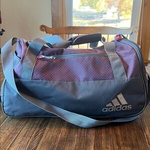 Adidas Gray and Pink Travel Bag